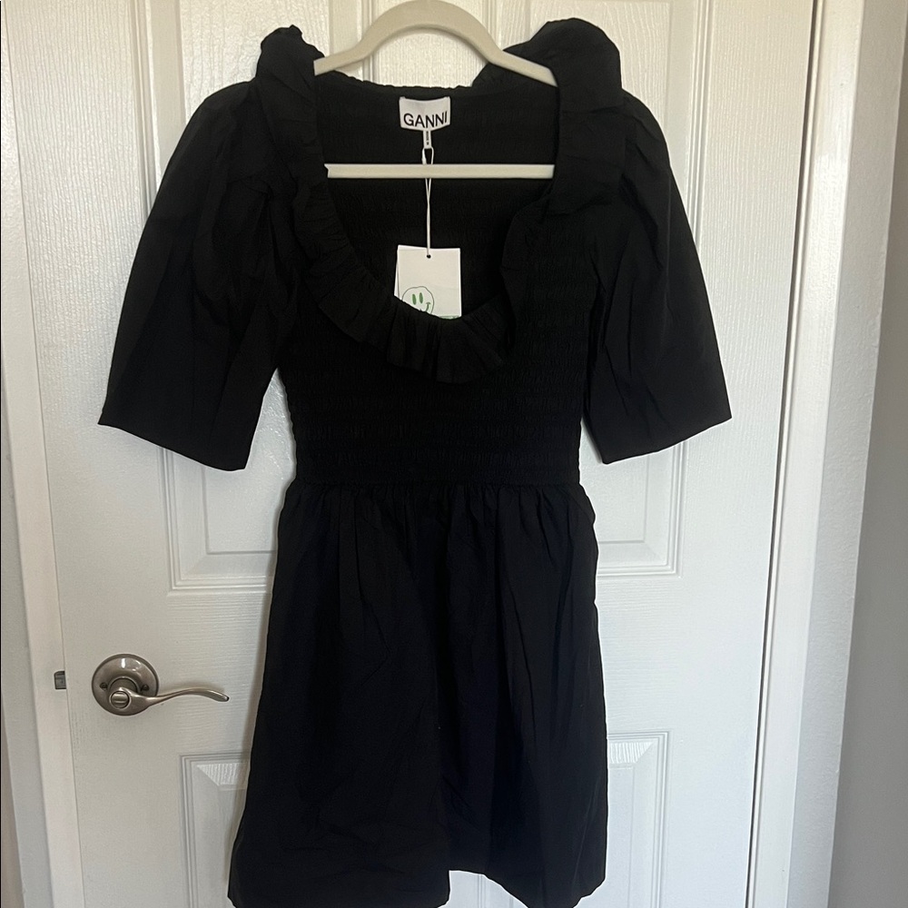 Ganni smocked dress